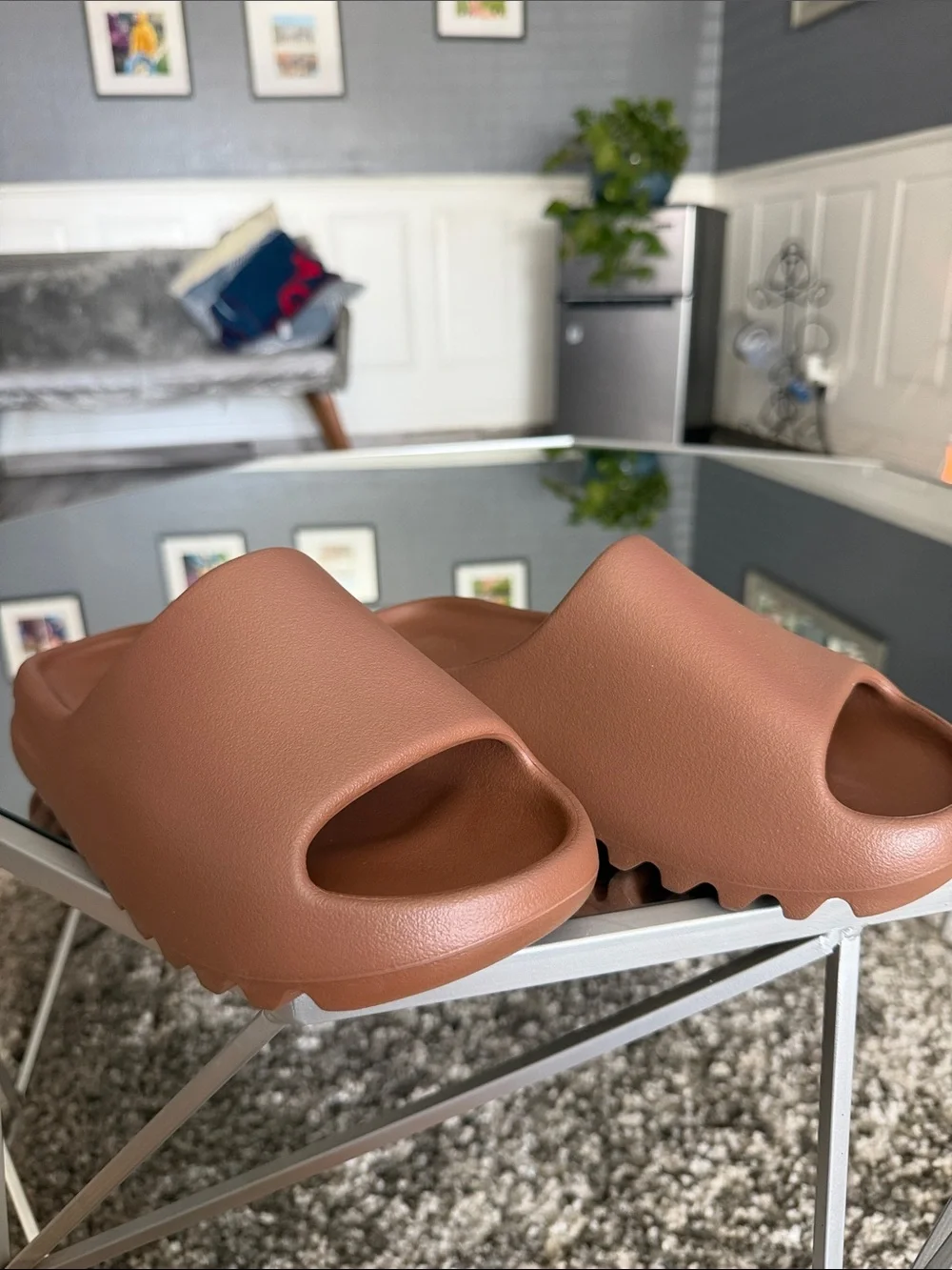 Yeezy Men’s Flax/ Brown Slide Sandals